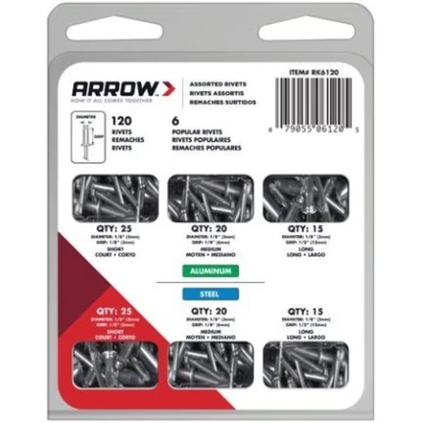 Rivet Pak Assortment, Arrow Fastener, Mfr#: RK6120